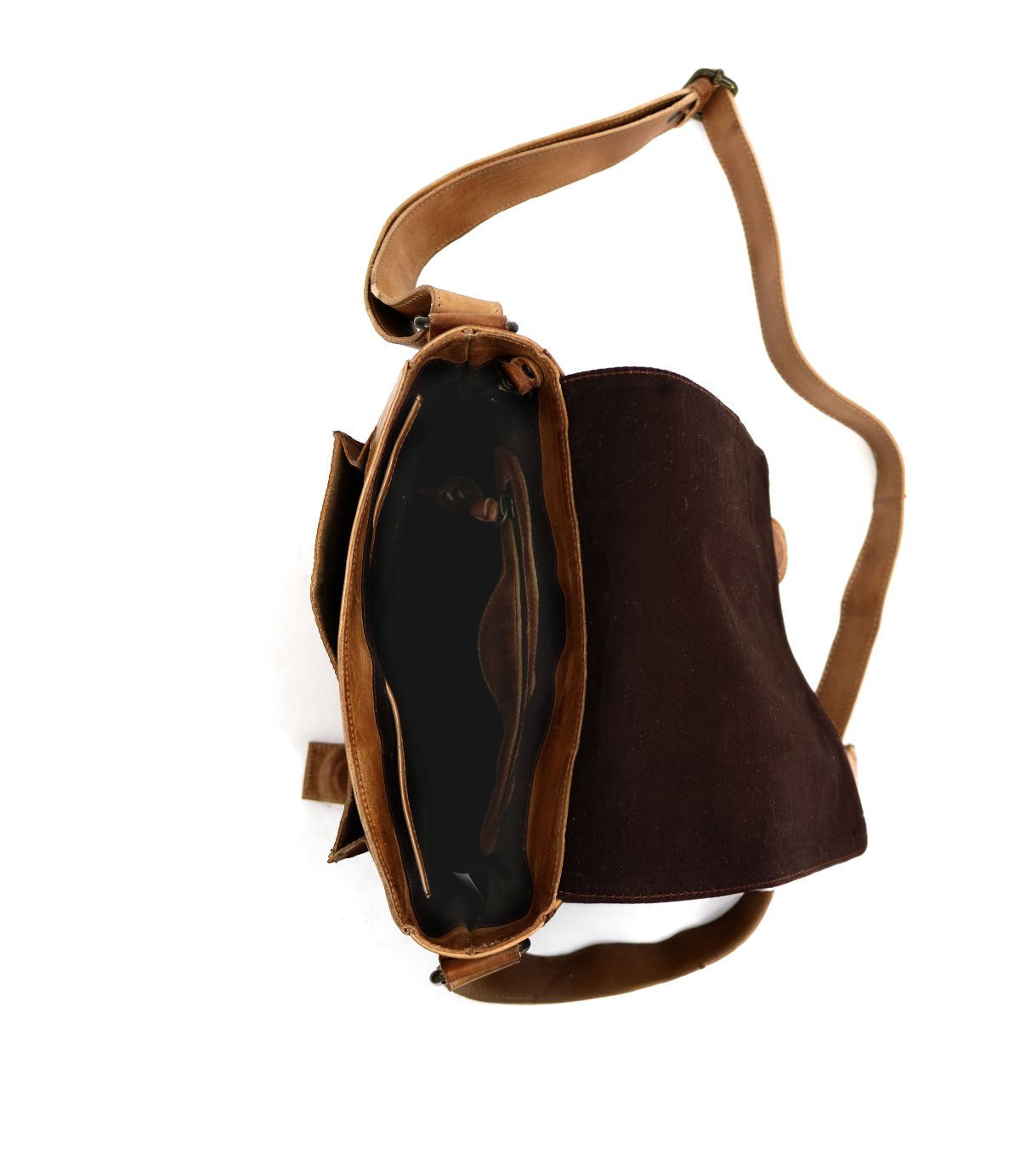 Hue Full-Grain Leather Buckle Bag