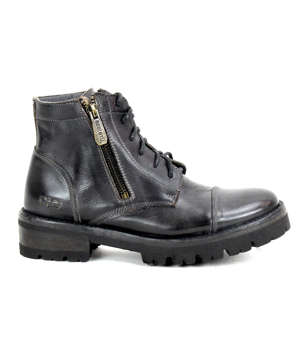Bonnie IV Women's Full-Grain Leather Zip Combat Boots