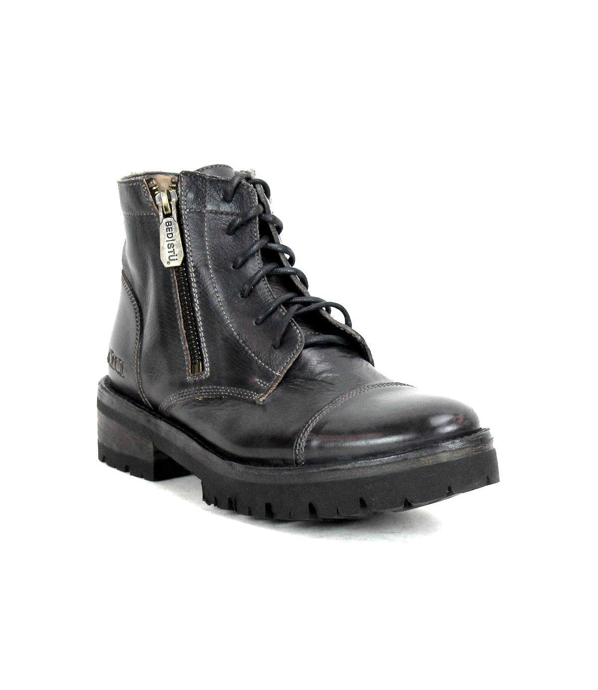 Bonnie IV Women's Full-Grain Leather Zip Combat Boots