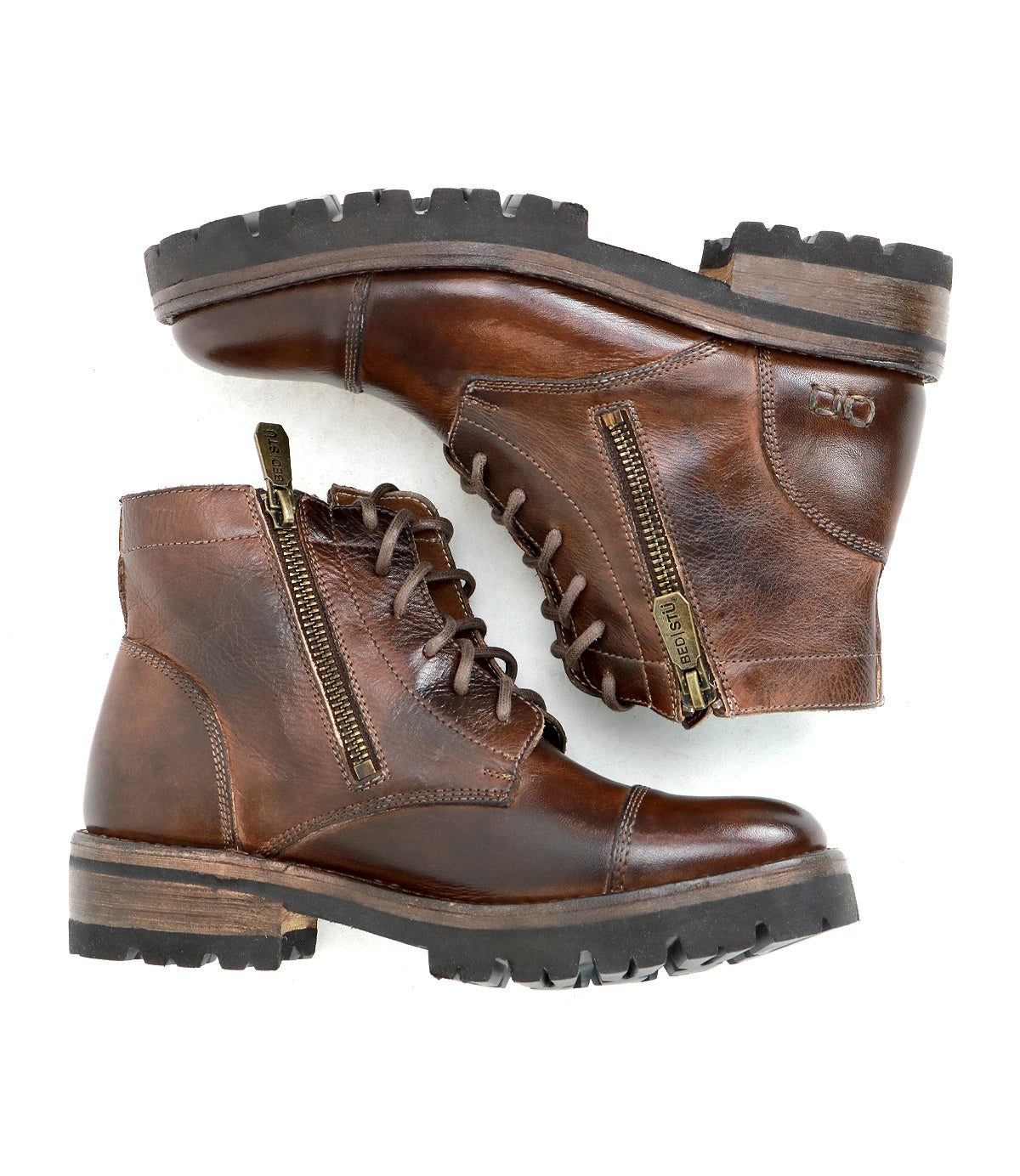 Bonnie IV Women's Full-Grain Leather Zip Combat Boots