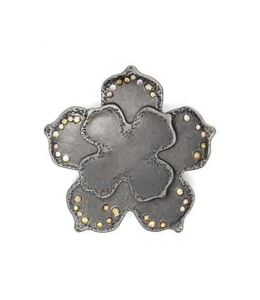 Flower Sparkle Metal Belt Buckle