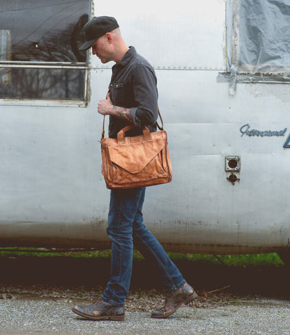 Depp Men's Full-Grain Leather Work Bag