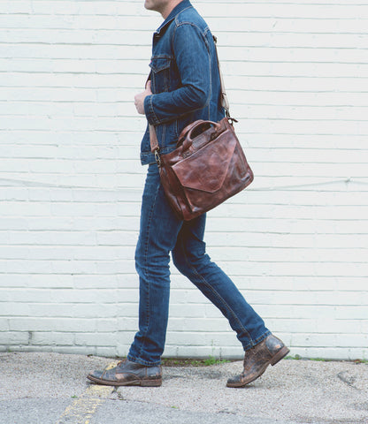 Depp Men's Full-Grain Leather Work Bag