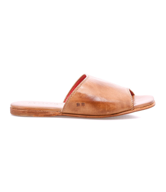 Gailee Women's Full-Grain Leather Square Toe Slide Sandal
