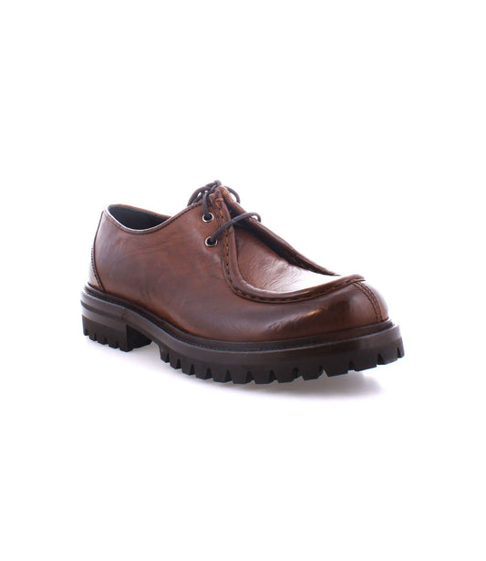 Portare Women’s Full-Grain Leather Moc-Toe Flat