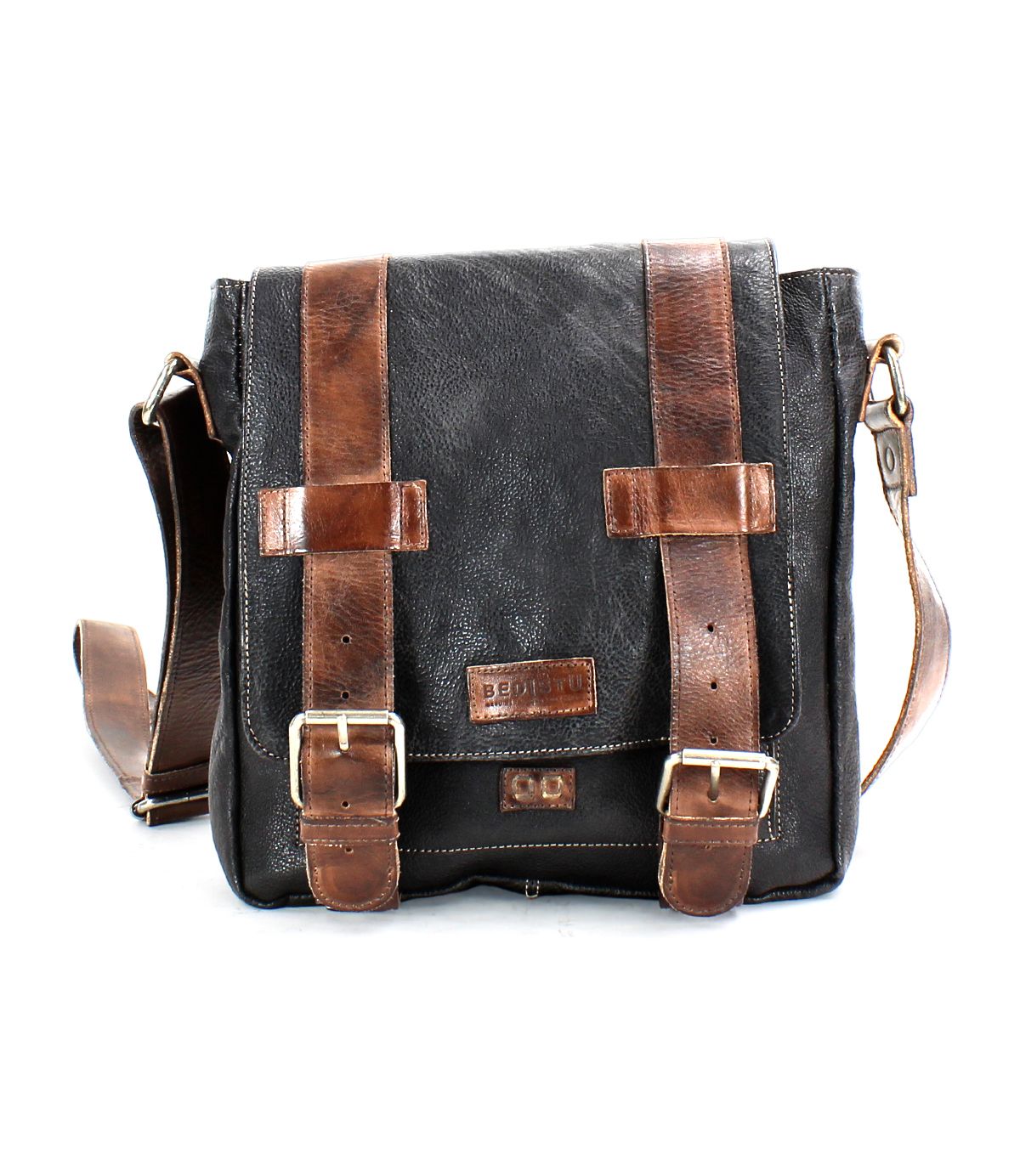 Hue Full-Grain Leather Buckle Bag