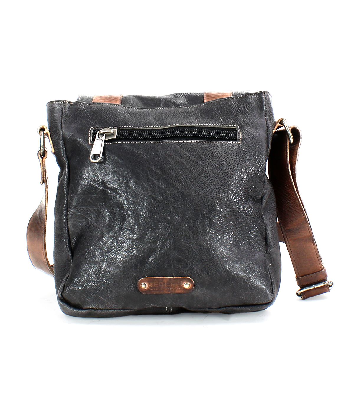 Hue Full-Grain Leather Buckle Bag