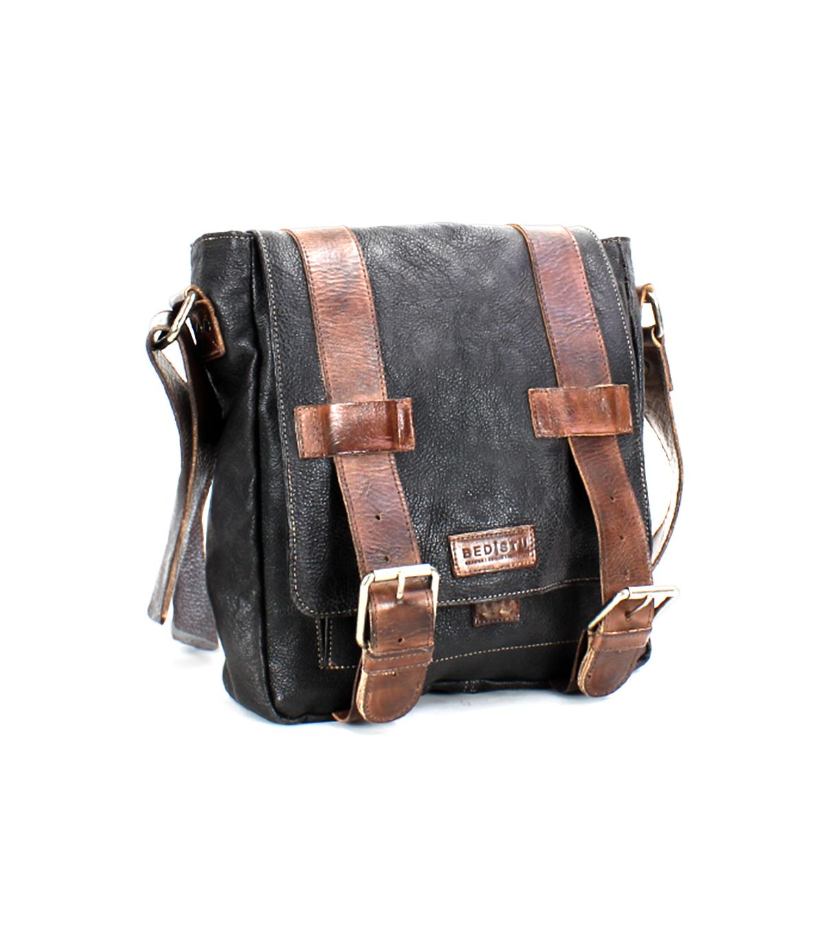 Hue Full-Grain Leather Buckle Bag