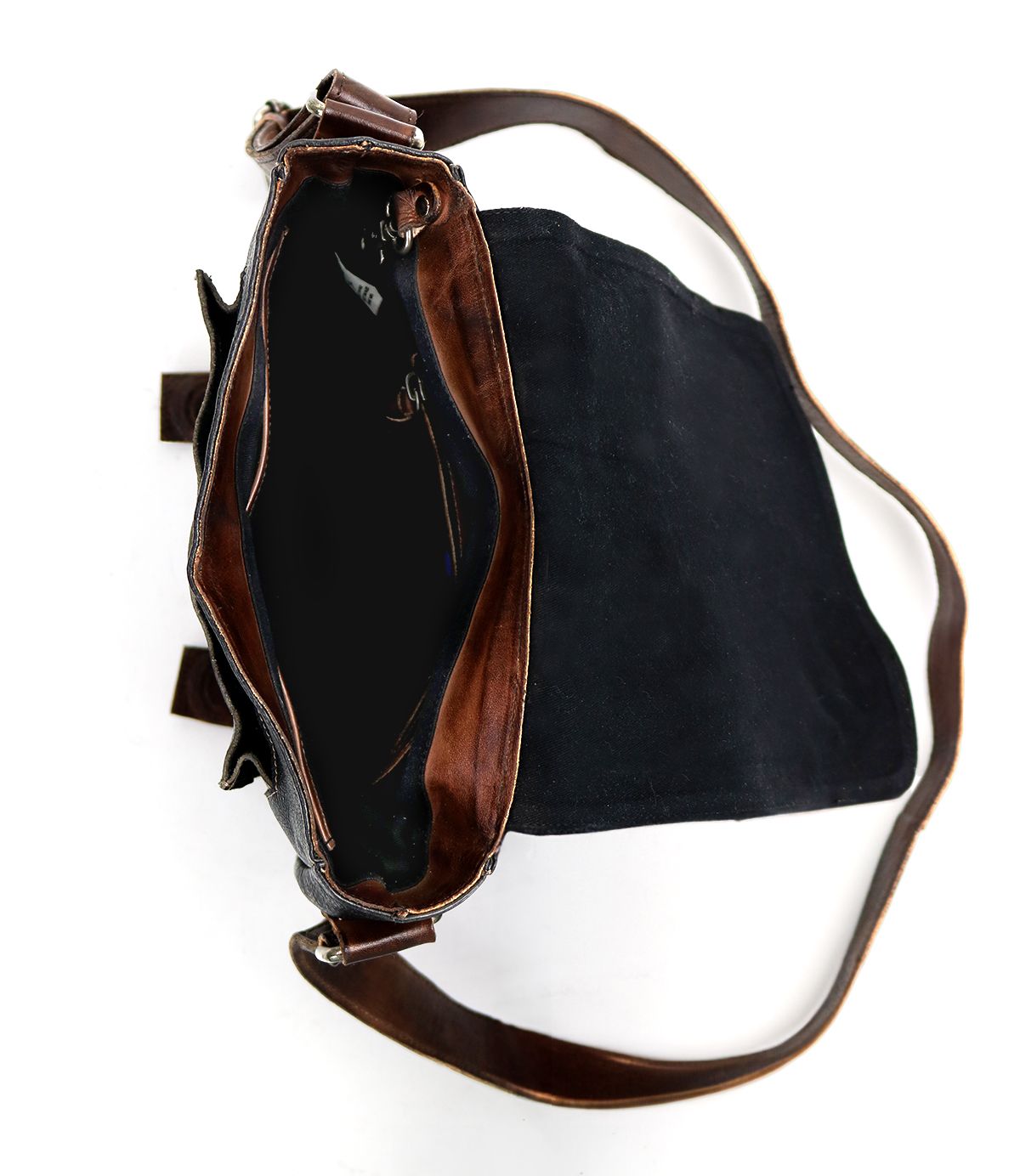 Hue Full-Grain Leather Buckle Bag