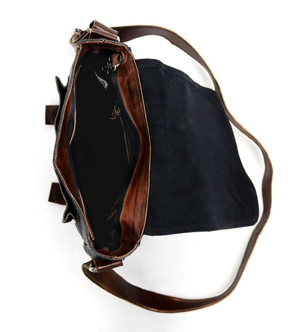 Hue Full-Grain Leather Buckle Bag