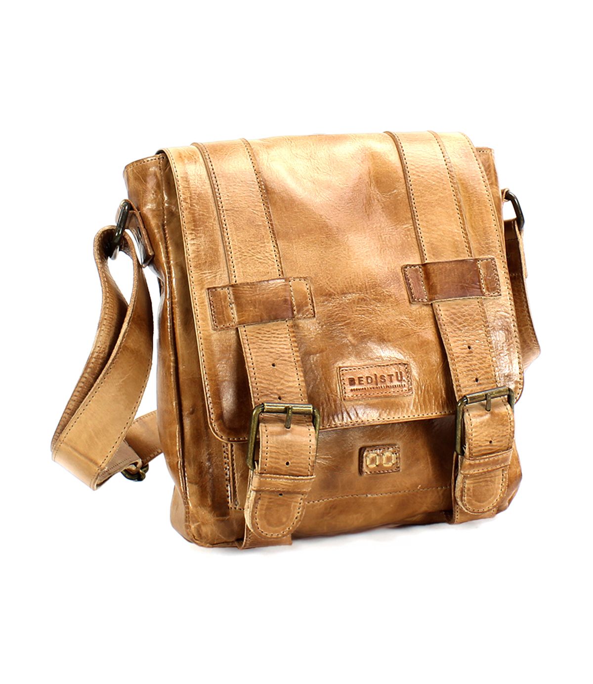 Hue Full-Grain Leather Buckle Bag