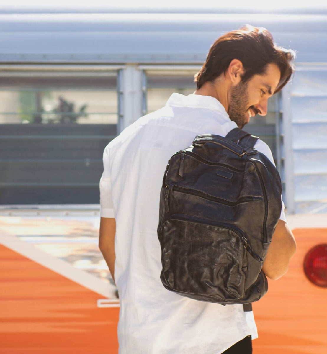 Lafe Full-Grain Leather Work & Travel Backpack