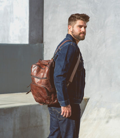 Lafe Full-Grain Leather Work & Travel Backpack