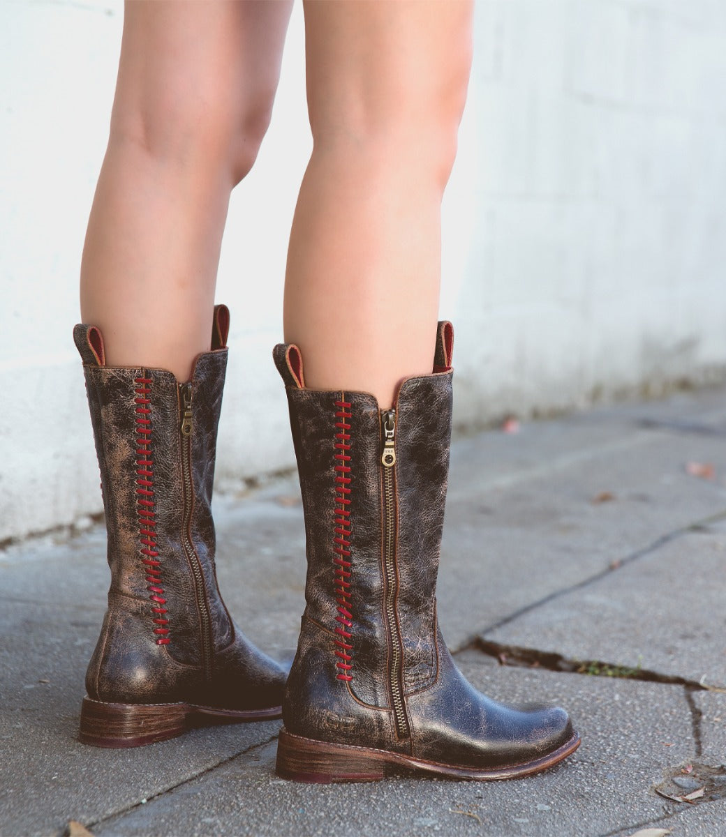 Latifah Women’s Full-Grain Leather Moto Boot