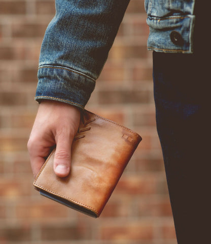 Stardust Full-Grain Leather Passport Wallet