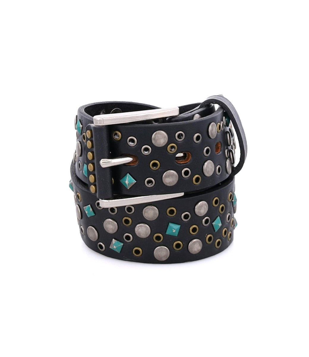 Tammin Women's Full-Grain Leather Studded Belt