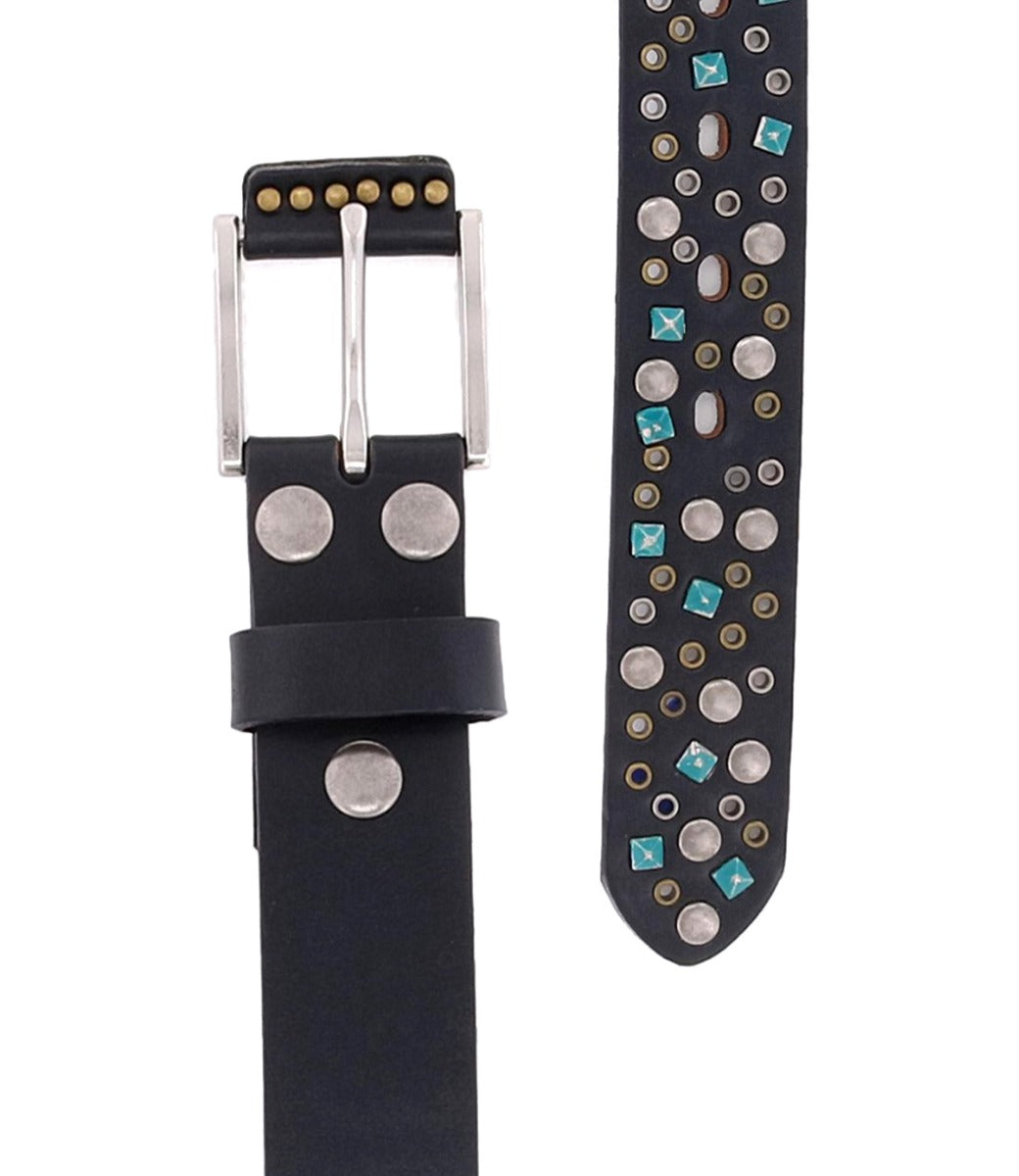 Tammin Women's Full-Grain Leather Studded Belt