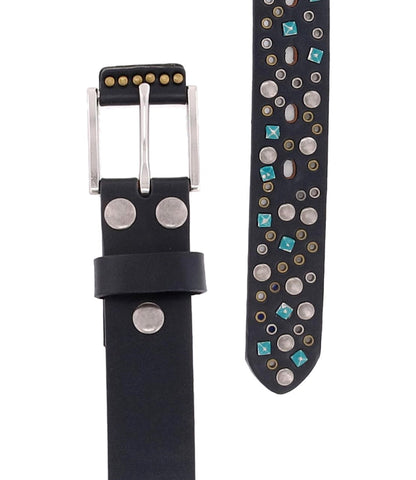 Tammin Women's Full-Grain Leather Studded Belt