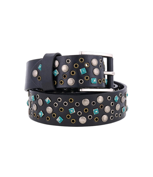 Tammin II Full-Grain Leather Studded Belt