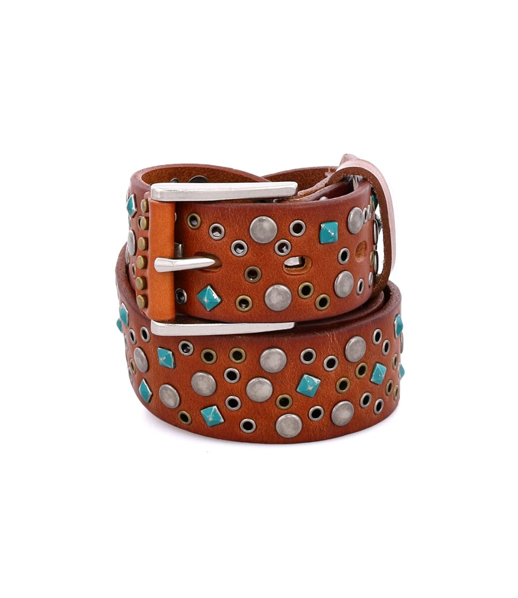 Tammin Women's Full-Grain Leather Studded Belt