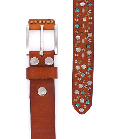 Tammin Women's Full-Grain Leather Studded Belt