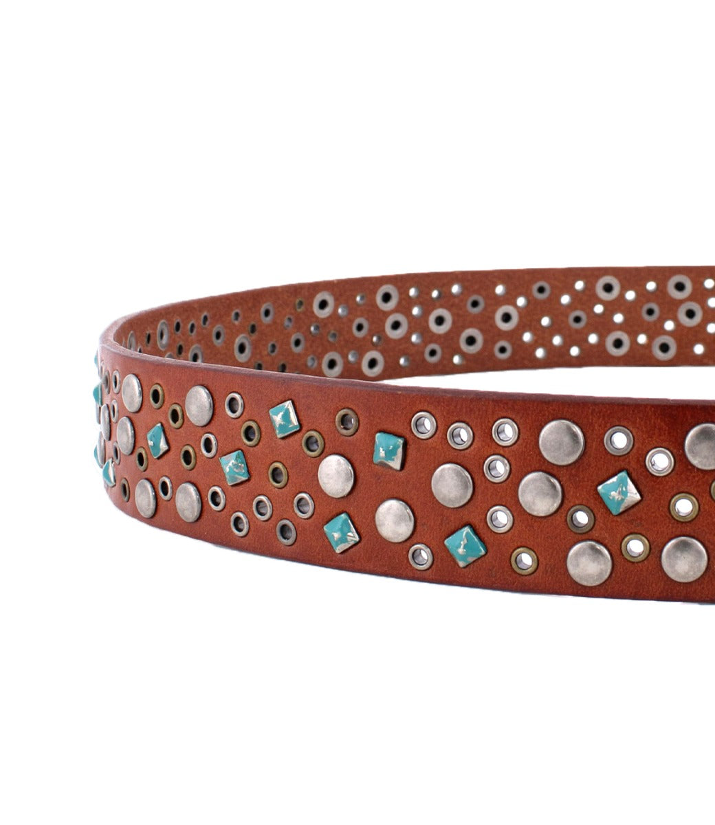 Tammin Women's Full-Grain Leather Studded Belt